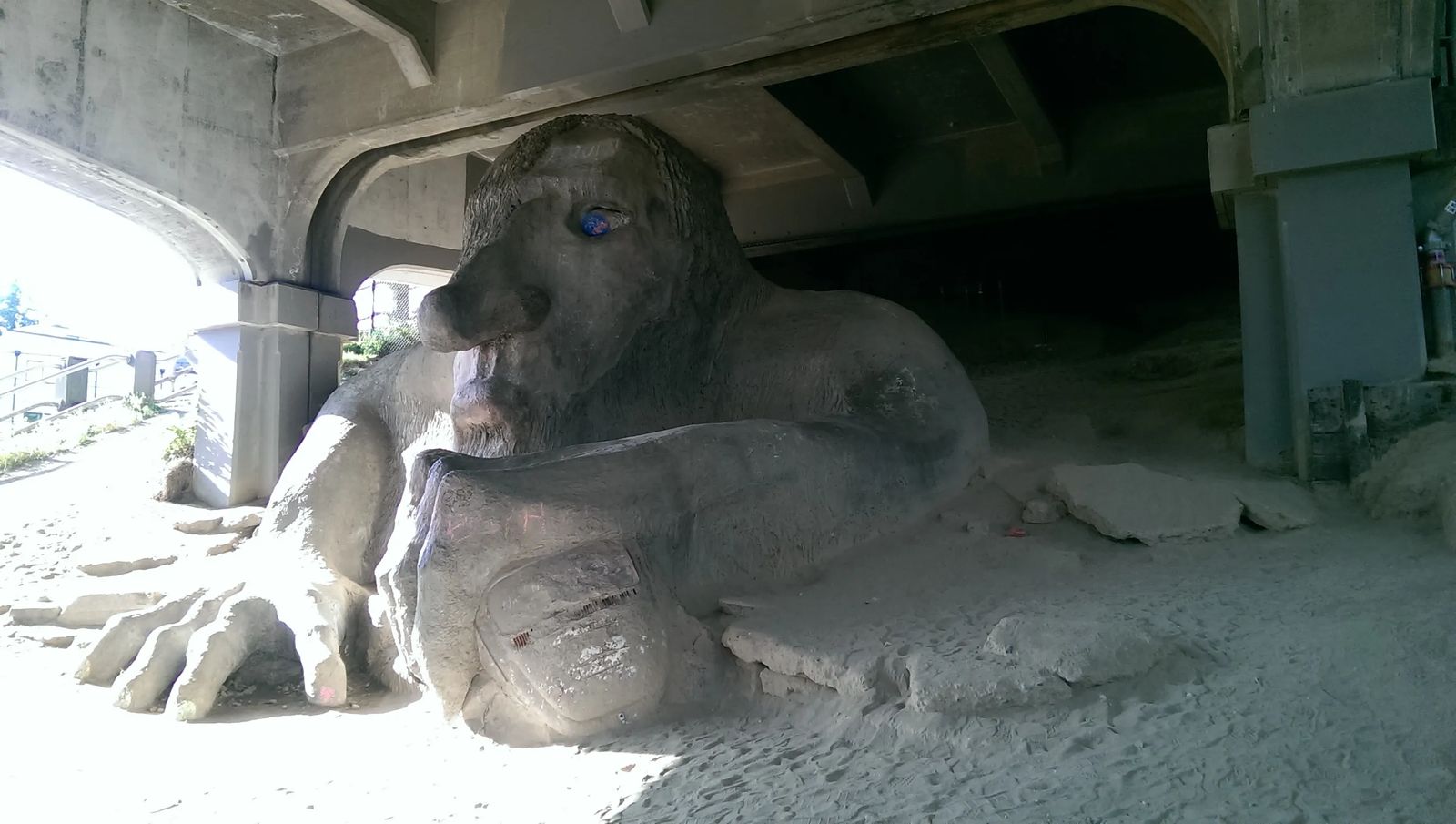 Photo of the Fremont Troll, in Seattle, Washington