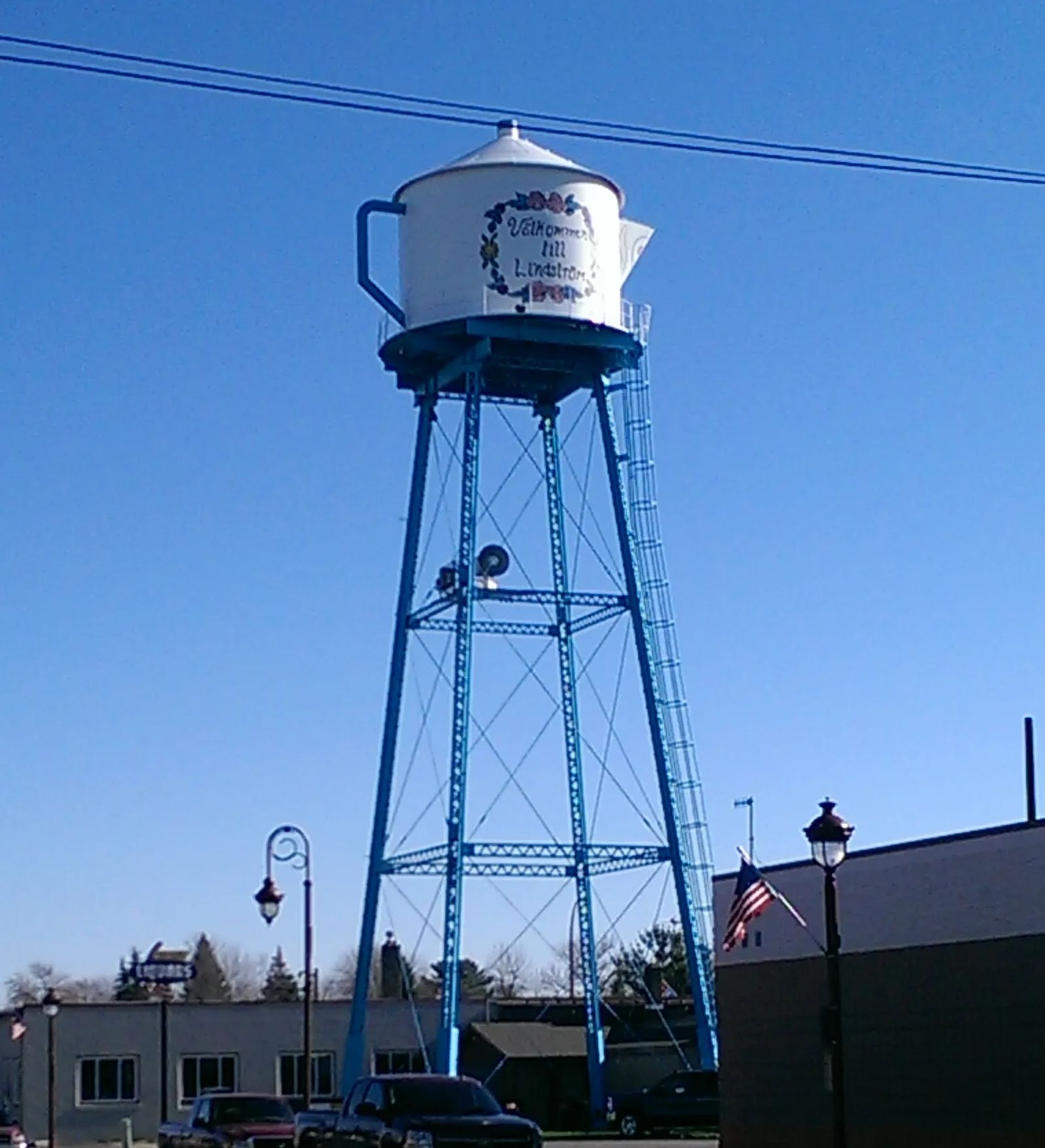 Photo of the Coffee Pot Welcome and Water Tower in Lindstrom, Minnesota