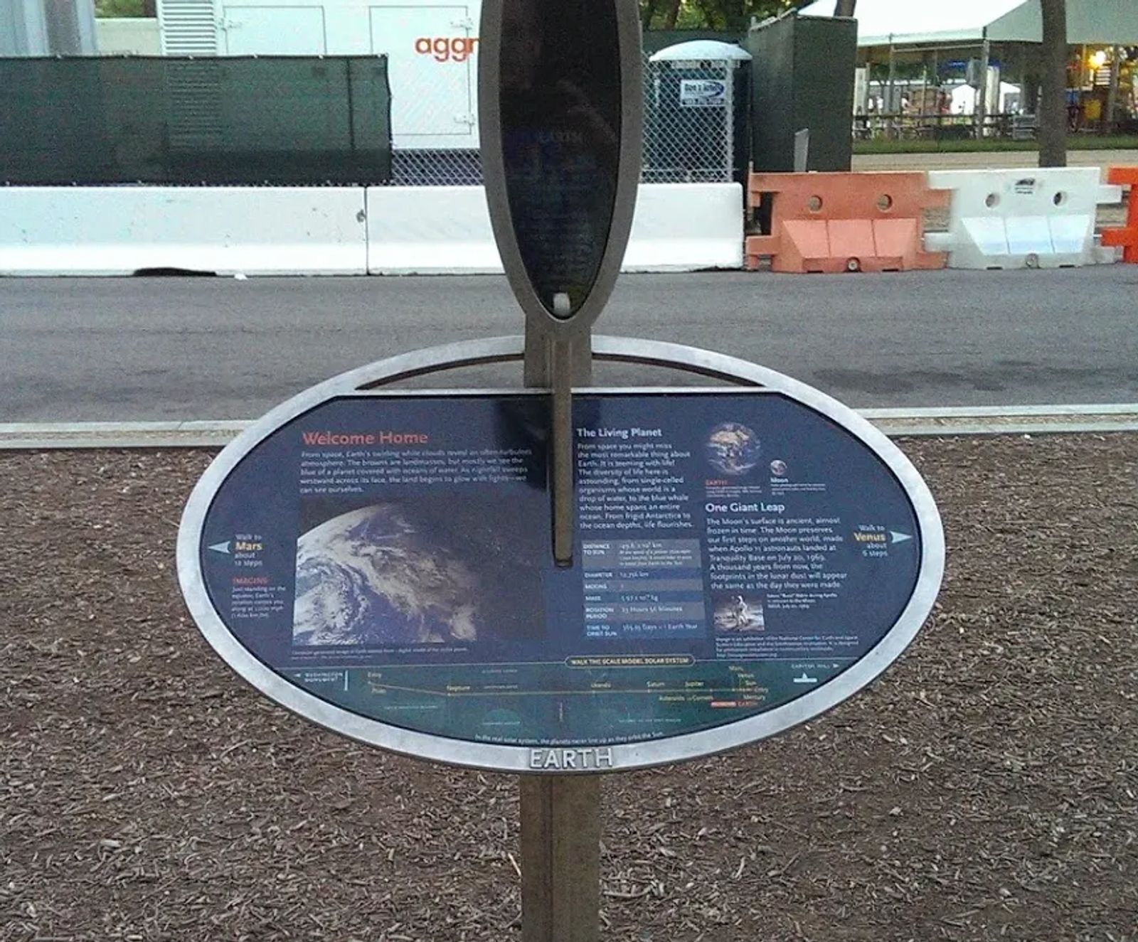 Photo of The "Earth" station of the solar system model in Washington, DC