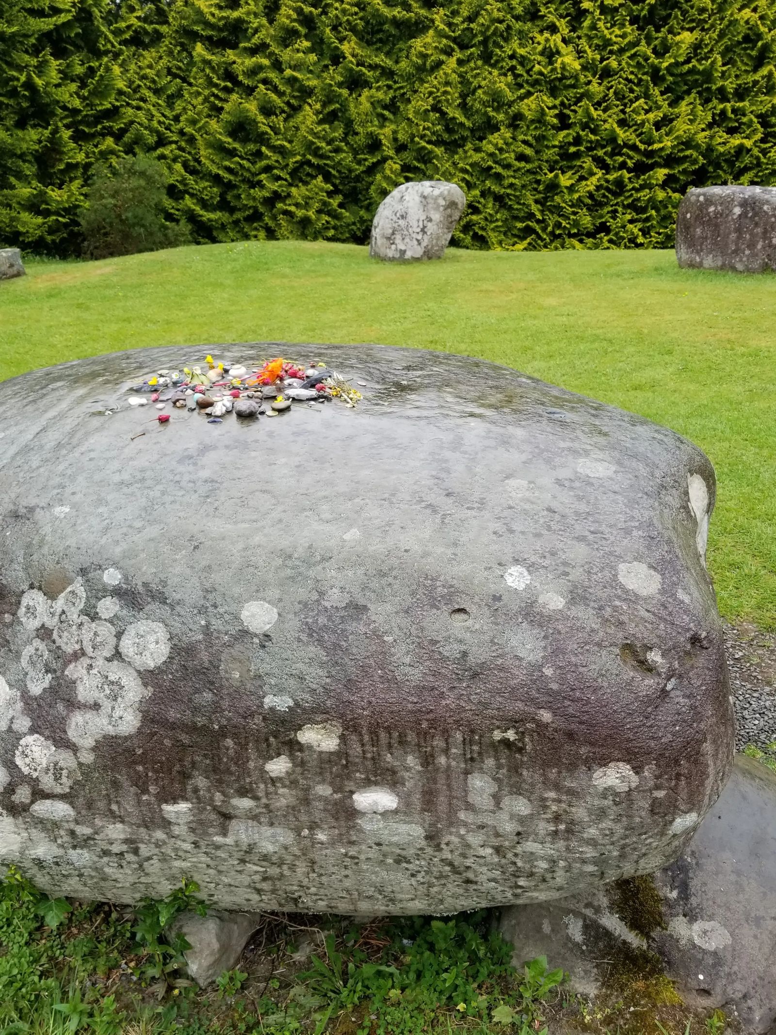 Photo of the central stone of the stone circle in Kenmare, Ireland.
