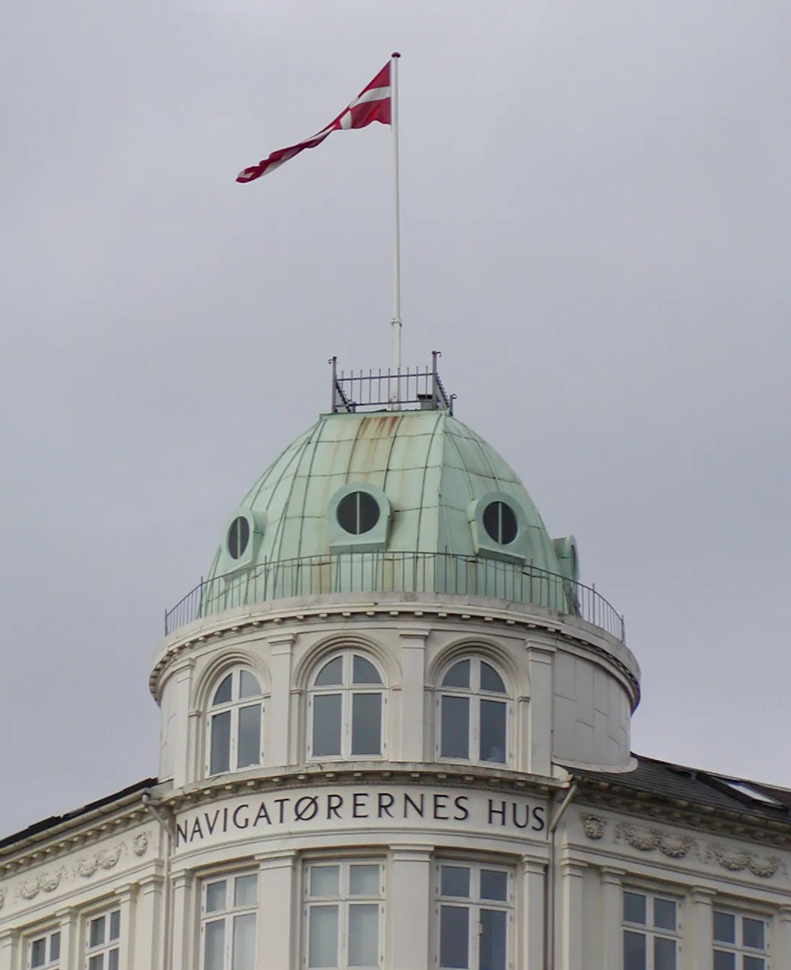 Photo of the dome of the Navigatorernes Hus (the Navigator's House) in Nyhavn, Copenhagen, Denmark