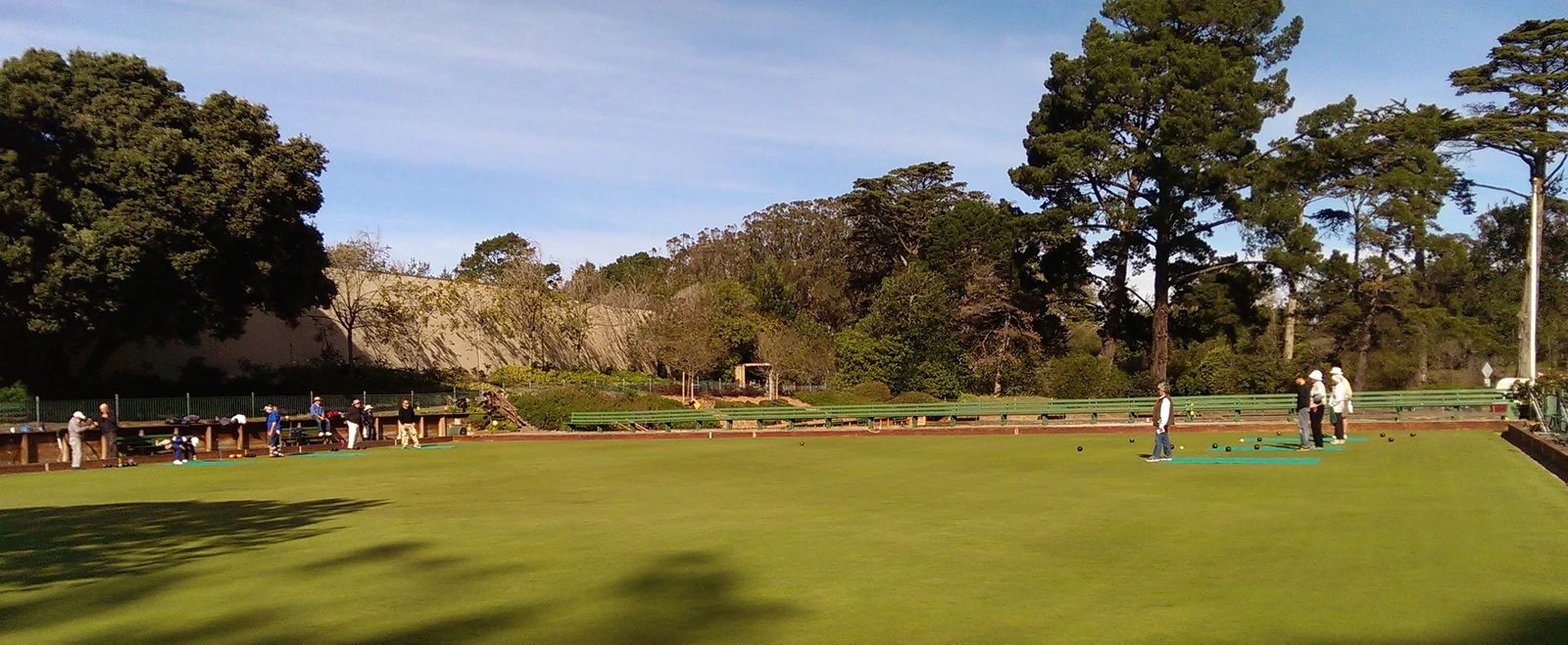 Photo of lawn bowling at the Lawn Bowling Club, in San Francisco, California