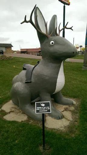 Photo of A saddled jackalope in Mitchell, South Dakota