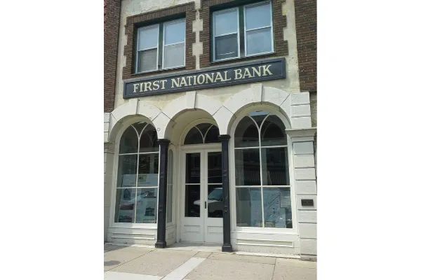 Photo of the First National Bank in Northfield, MN, where the James Gang met its match