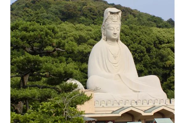 Photo of The statue of the goddess of mercy at Ryozen Kannon in Kyoto, Japan