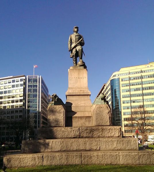 Photo of A statue of Civil War Admiral David Farragut, in Washington, DC