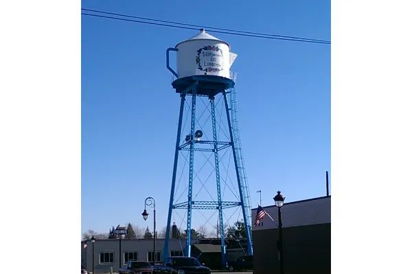 Photo of the Coffee Pot Welcome and Water Tower in Lindstrom, Minnesota