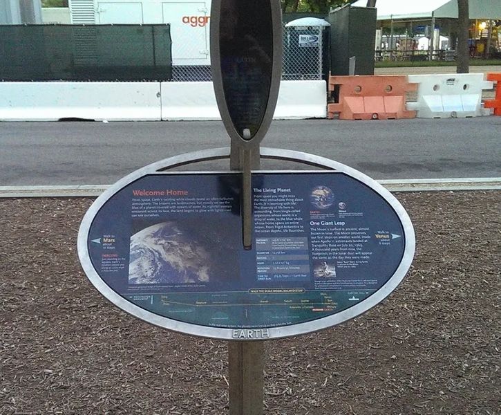 Photo of The "Earth" station of the solar system model in Washington, DC