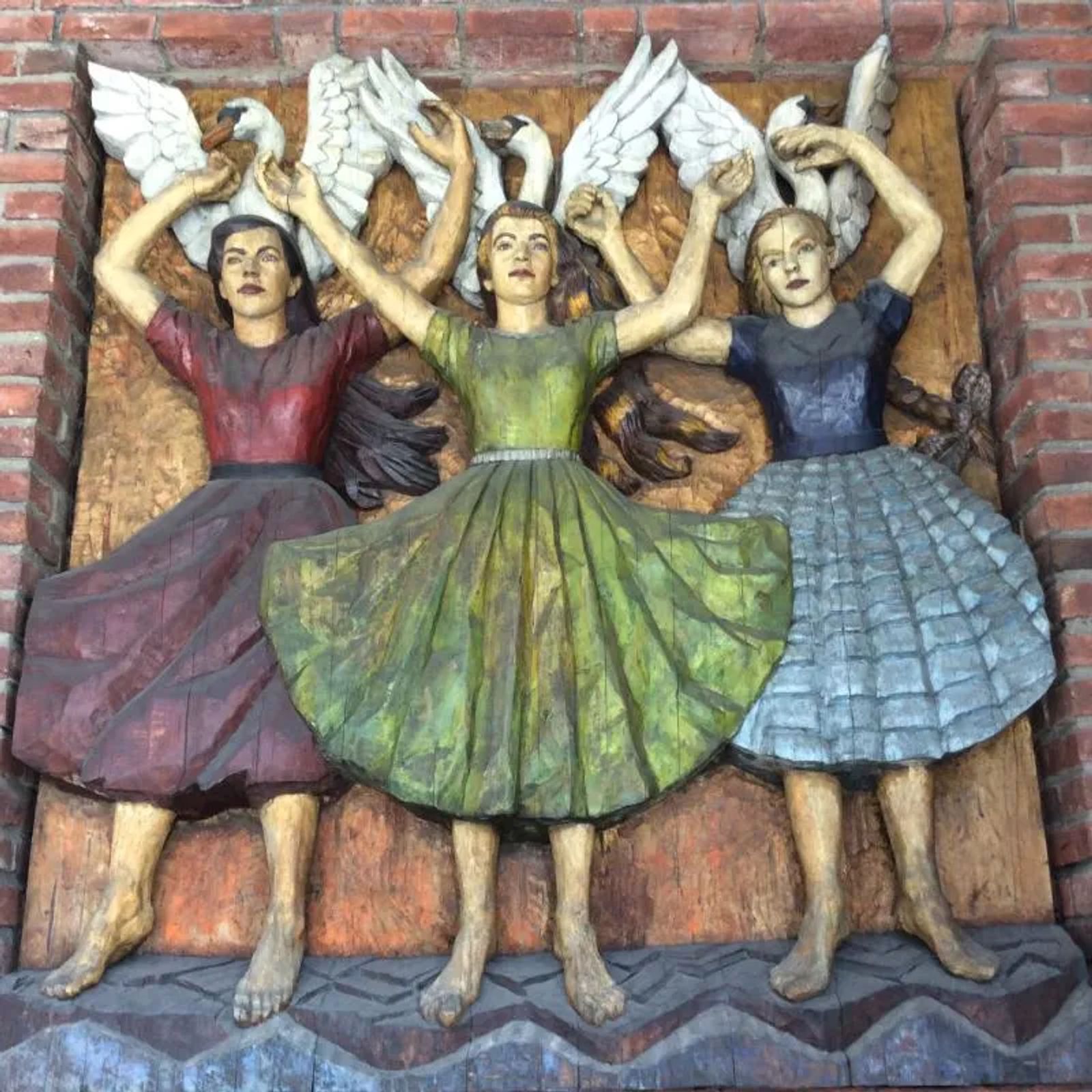 Photo of Wood relief of "Ride of the Valkyries" by Dagfin Werenskiold, in Oslo, Norway