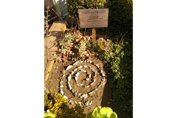 Photo of the The upper end of the hidden garden steps, in San Francisco, California