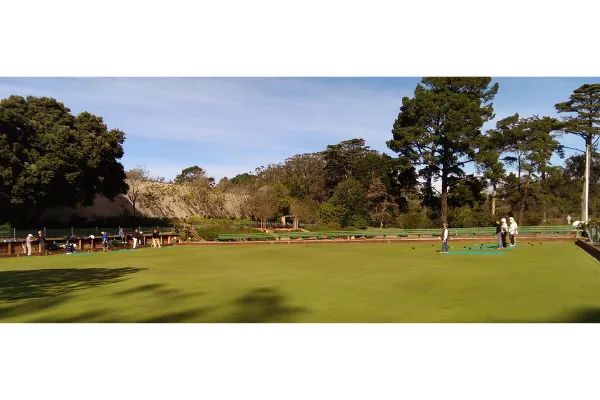 Photo of lawn bowling at the Lawn Bowling Club, in San Francisco, California