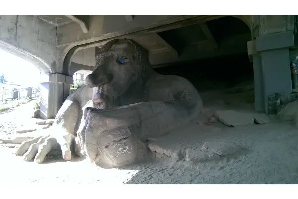 Photo of the Fremont Troll, in Seattle, Washington