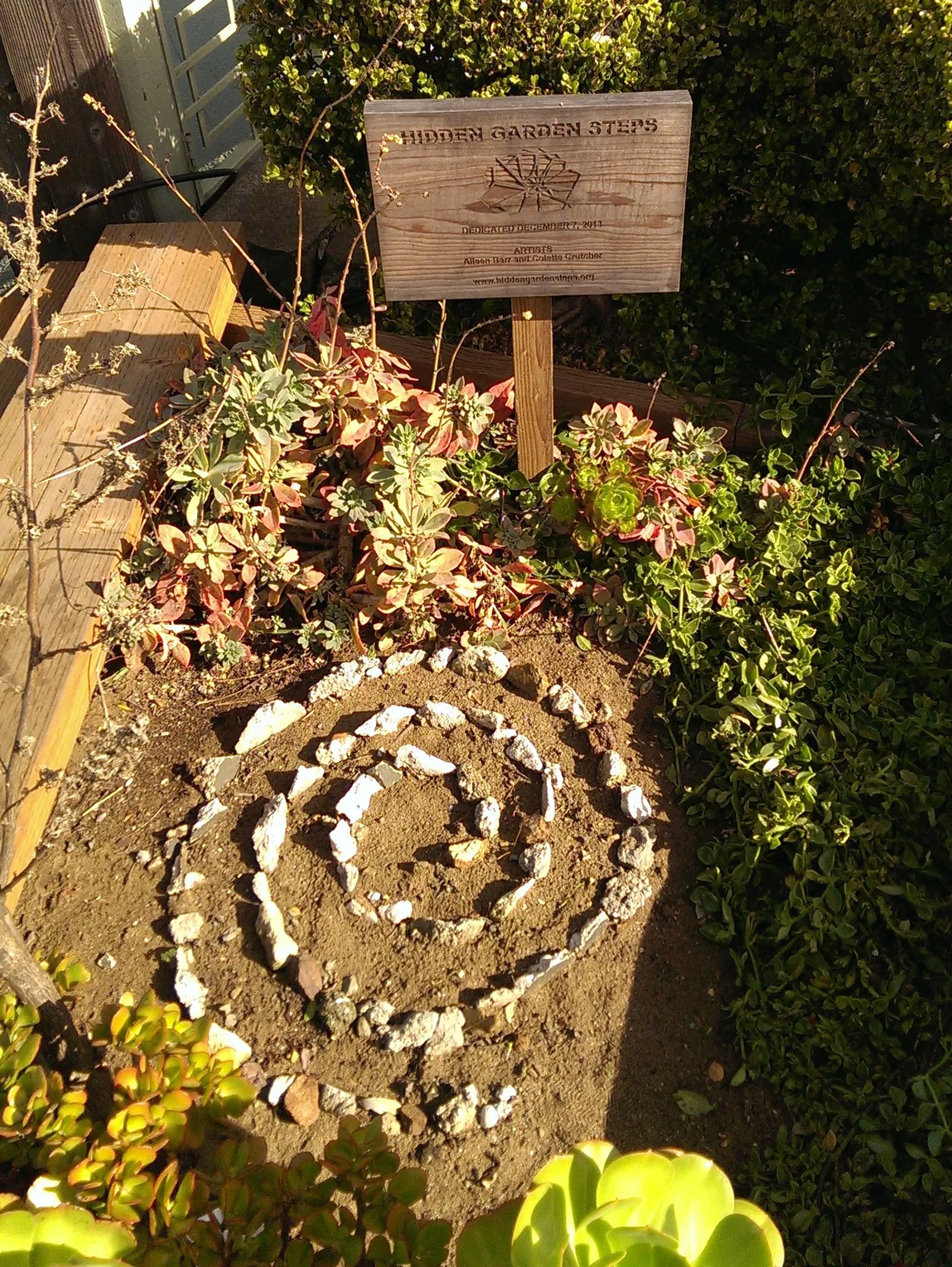 Photo of the The upper end of the hidden garden steps, in San Francisco, California